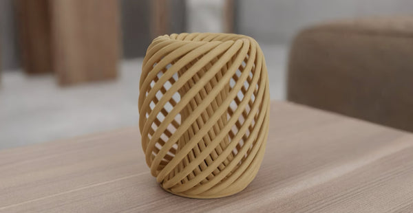 A Vase with a 3D Printed Home Decor Product