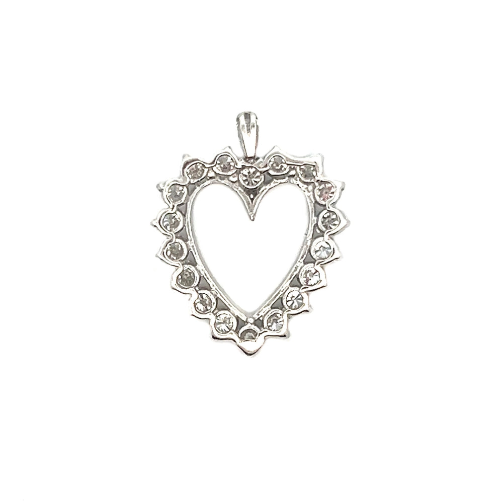 14K White Gold Double Diamond Heart Necklace 001-165-00359, Jaymark  Jewelers
