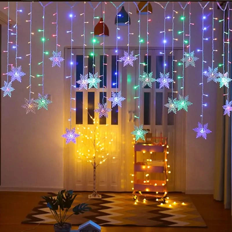Cortina de Luzes LED Floco de Neve – Magia Natalina em Cada Detalhe 23
