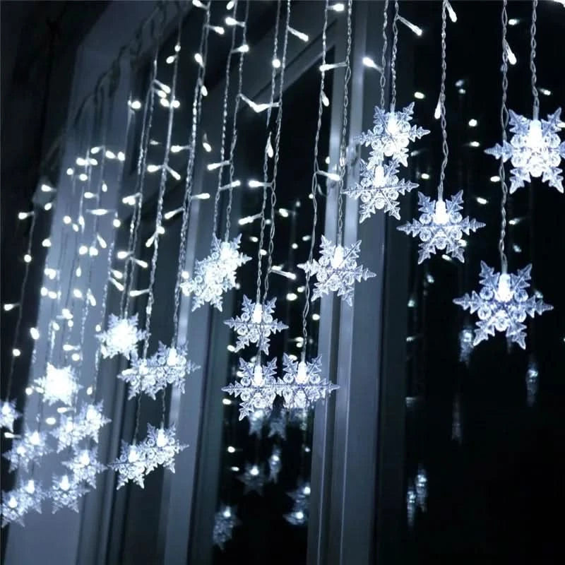 Cortina de Luzes LED Floco de Neve – Magia Natalina em Cada Detalhe 20