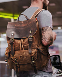 canvas leather backpack for men 1.jpg__PID:05d09a20-805e-496b-b3af-76a9e5926e7e