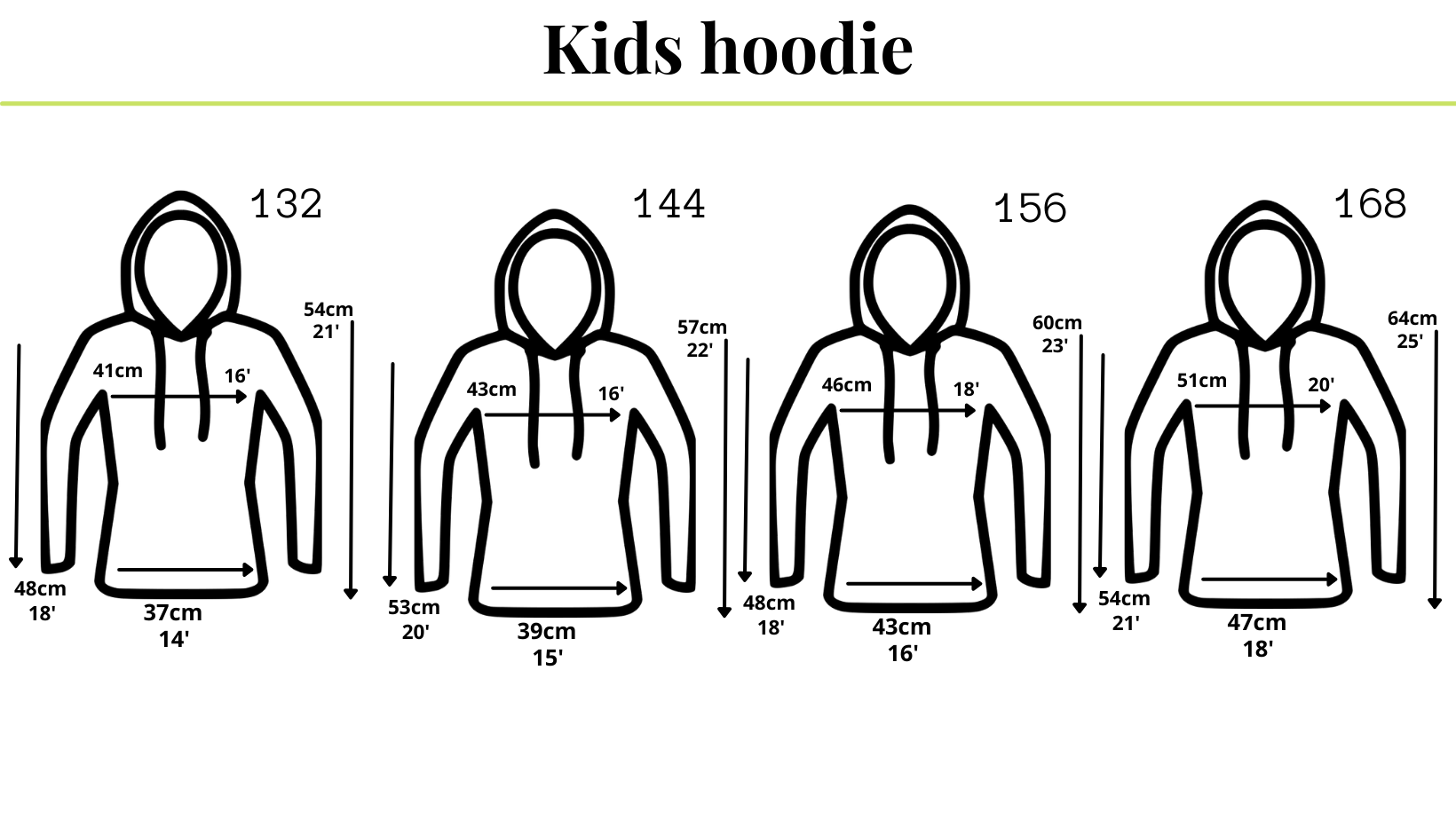 Kids Hoodie Size Guide