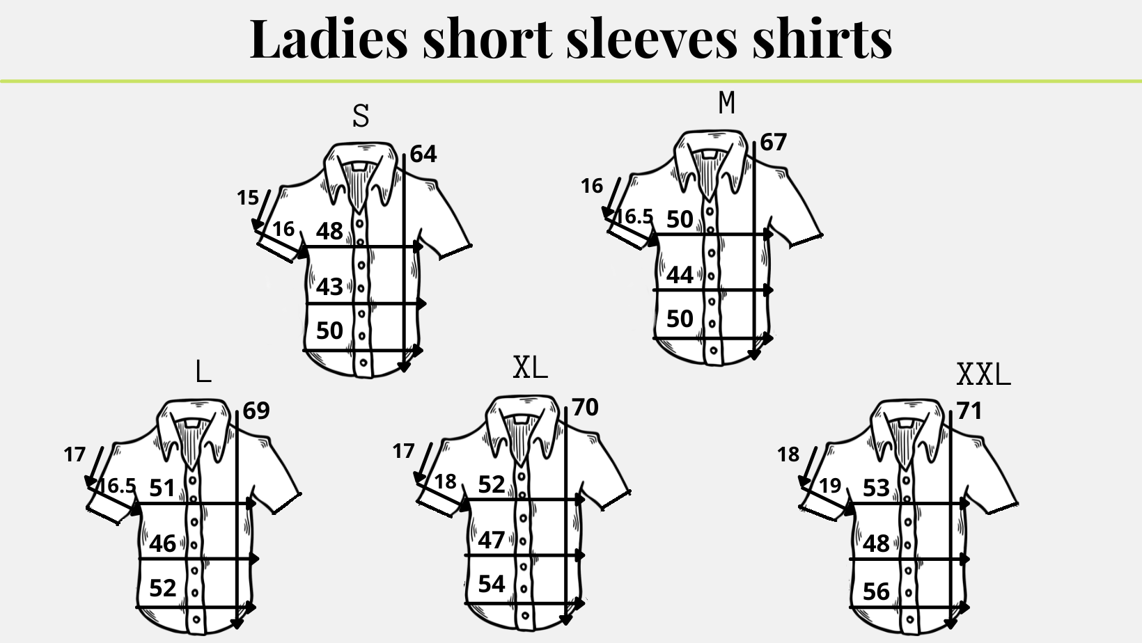 Short Sleeve Womens Size Guide