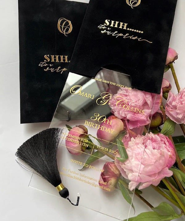 Vintage Velvet Wedding Invitations for Fall Winter