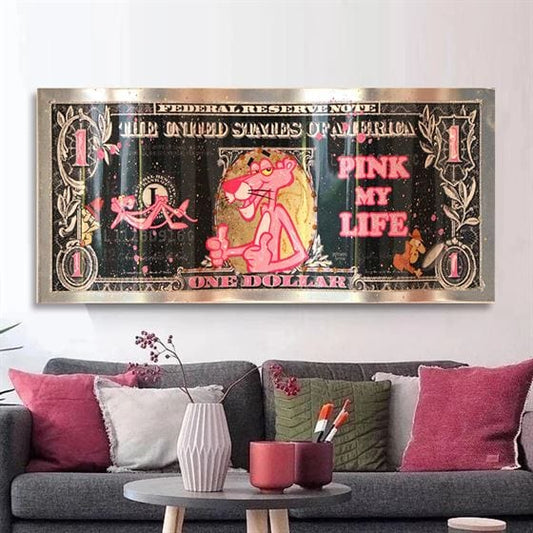 Pink Panther Pop Art Graffitti Printed on Canvas • CanvasPaintArt