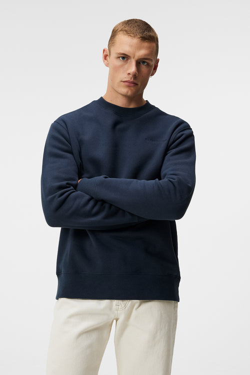 J.Lindeberg - Monogram Knit Sweater - Navy Orange SS22