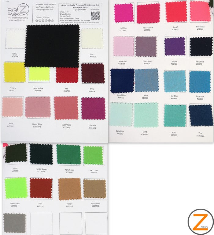 Neoprene Scuba Super Techno Fabric-2mm Thick-Solid Colors Collection-S –  SLPFabrics