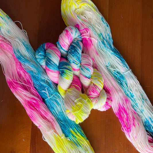 Ernestine Sock Weight – 80% Superwash Merino, 20% Nylon Hand Dyed Yarn 400  yards