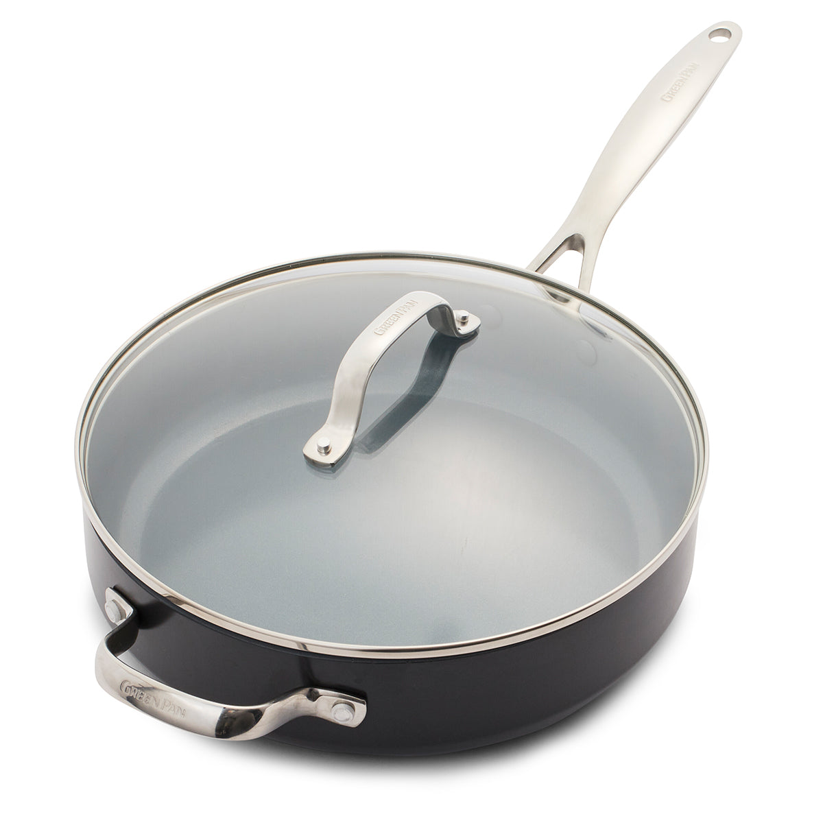 Valencia Pro Ceramic Nonstick 4.5-Quart Sauté Pan with Lid and Helper Handle - The Cookware Company USA product image