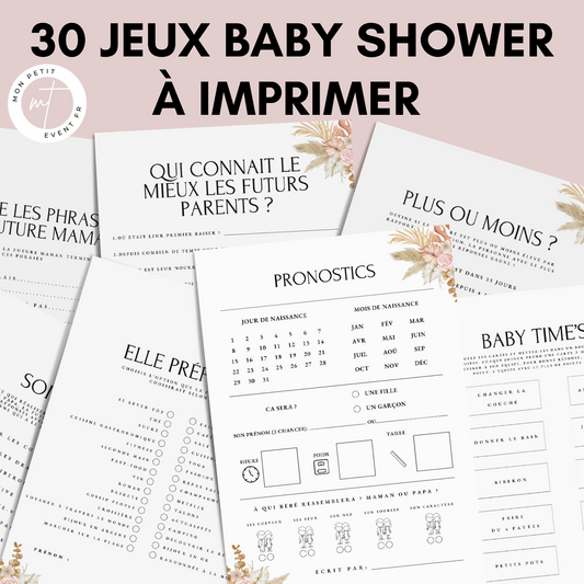Lot de 25 Cartes Pronostics pour Baby Shower Gender Reveal Jeu des