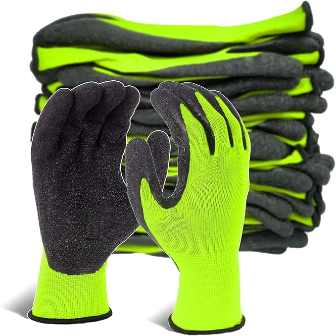 Crinkle Latex Rubber Coated Safety Work Gloves 80 pairs