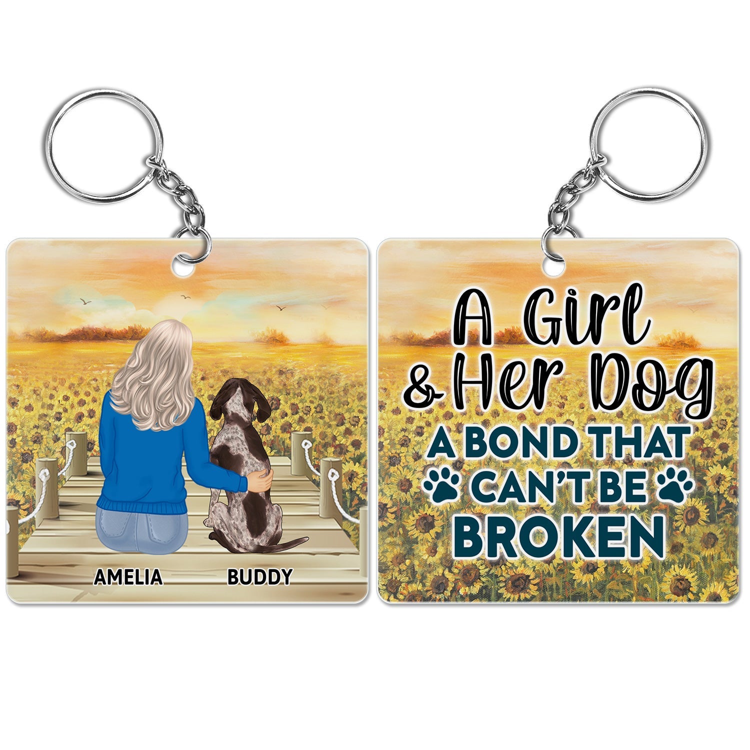 A Bond That Can't Be Broken - Gift For Dog Lovers, Dog Mom, Dog Dad - Personalized Acrylic Keychain - Home And Decor Accessories product image