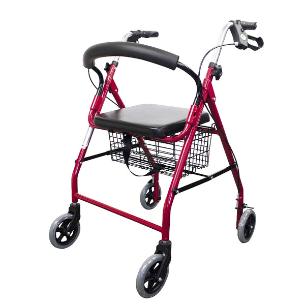 Andador Para Ancianos Mobiclinic Aluminio Ligero Y Plegable Frenos Con  Asiento Cesta Y 4 Ruedas Prado Azul con Ofertas en Carrefour