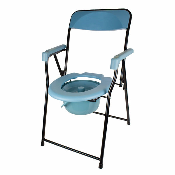 Silla Orinal con Asiento Ajustable Negro para Mayores