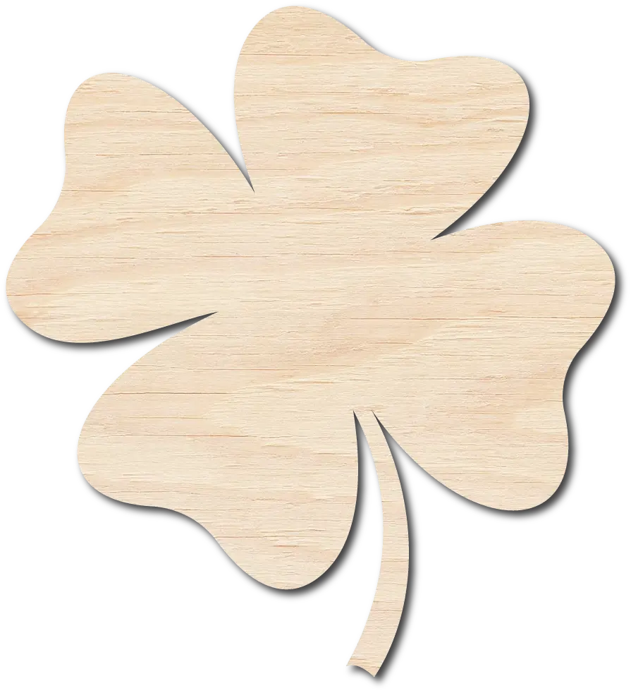 Custom Wooden Four Leaf Clover Shape for Crafts and Door Hangers - Laser Cut– Unfinished Wood Round Cutout for DIY Projects
