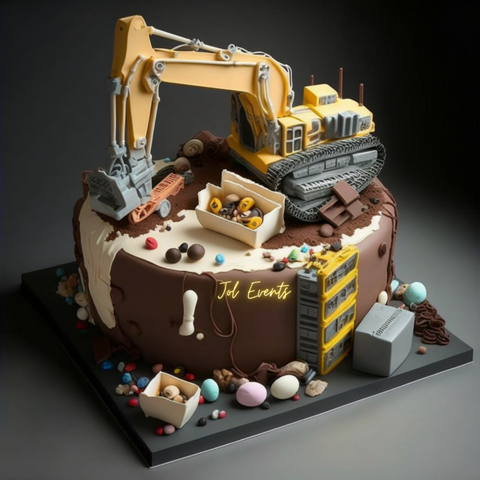 Creative Customised  Construction theme cake