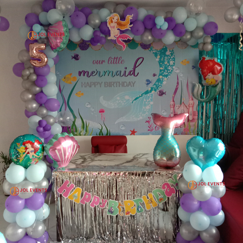 Mermaid theme birthday party decoration pune