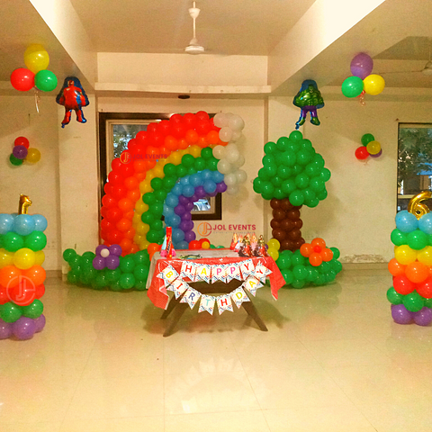 Rainbow Theme Decoration for Summer Birthday Party Pune