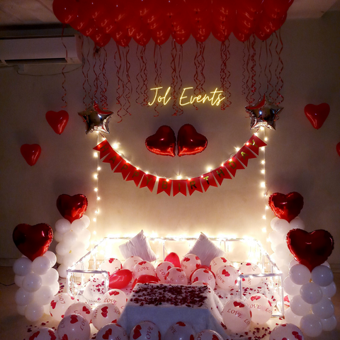 Romantic birthday surprise room decoration