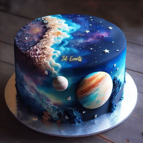 Creative Customised Space theme cake