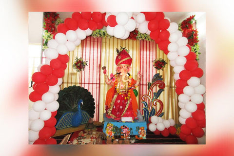 Balloon decoration for ganpati festival