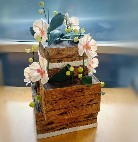 Creative flower design fondant cake
