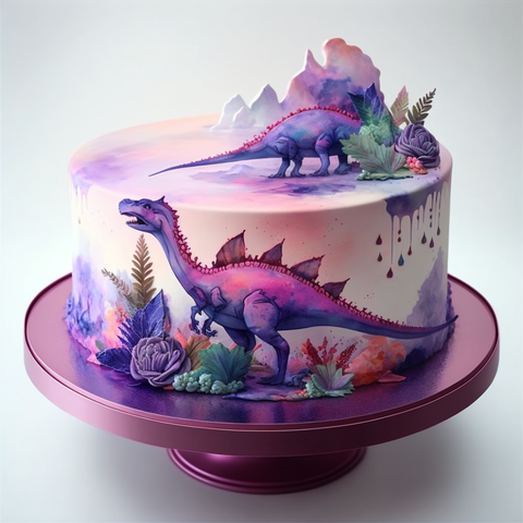 Dinosaur themed birthday cake