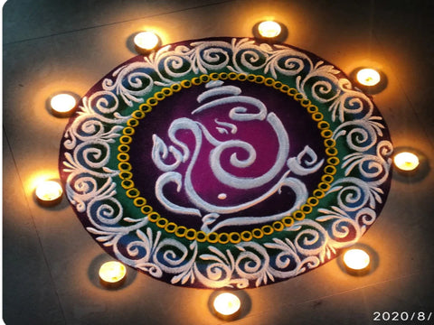 ganesh chaturthi rangoli decoration