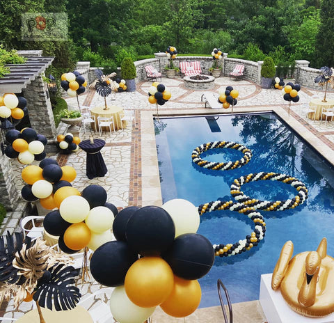 Pool party birthday decoration