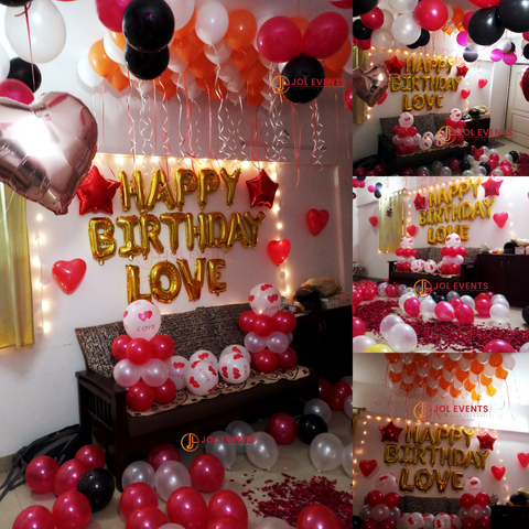 Balloon decoration at home for husband birthday wakad pune