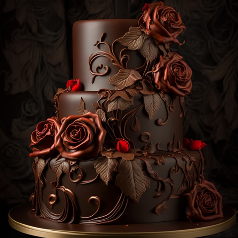 3 tier wedding chocolate cake