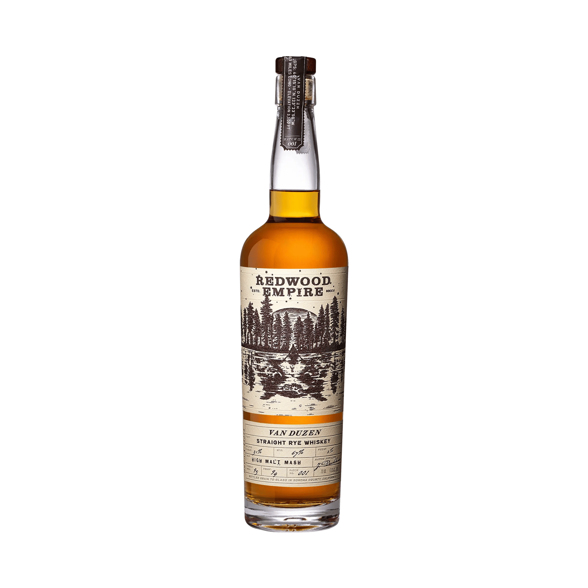 Redwood Empire Van Duzen Straight Rye Whiskey - 1