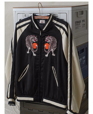 Men's Sukajan Tiger Embroidery Bomber Jacket - Japanese Yokosuka Baseball Jacket - Fashion Dish - Japanese Jacket Men