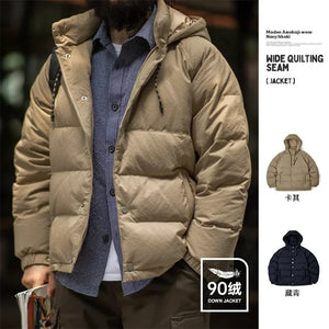 Men's Warm Lightweight Padded Jacket - White Duck Down Coats - Fashion Dish