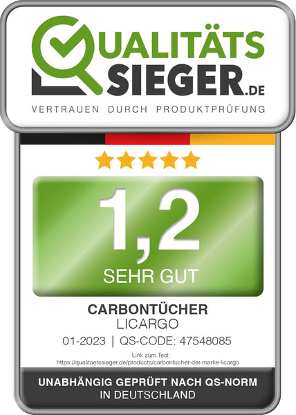 Carbontücher der Marke Licargo – qualitätssieger.de Vergleichsportal GmbH