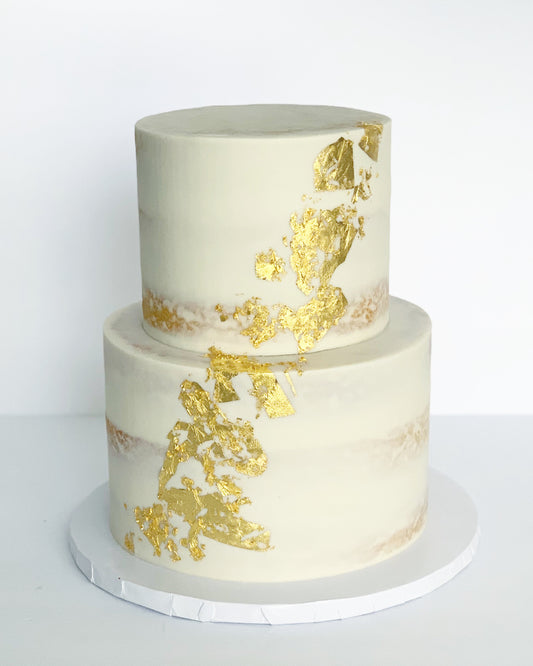 Textured buttercream with Cascading Gold Leaf – Heidelberg Cakes