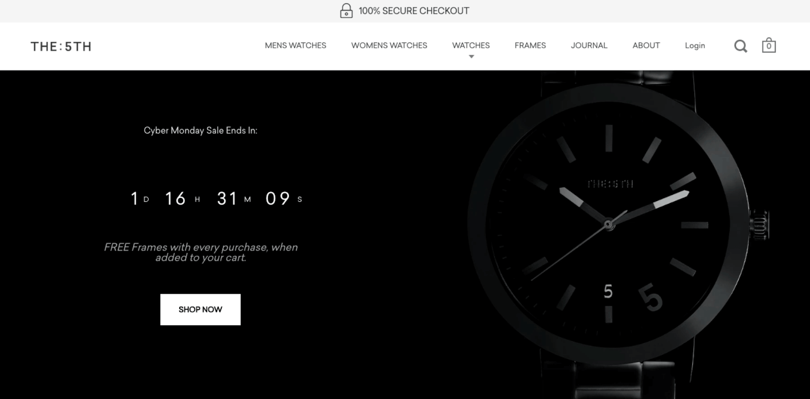 Shopify store The 5th discount code with timer example