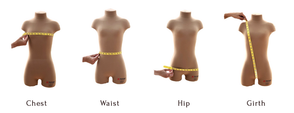 Dance costumes studio - measuring chest, waist, hips and girth