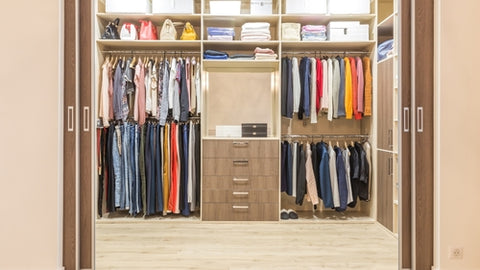 Double-hanging wardrobe closet