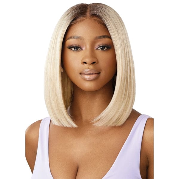 Outre Airtied Human Hair Blend Glueless 13X6 HD Lace Front Wig - HHB NATURAL YAKI 12" - EgoWigs.com product image