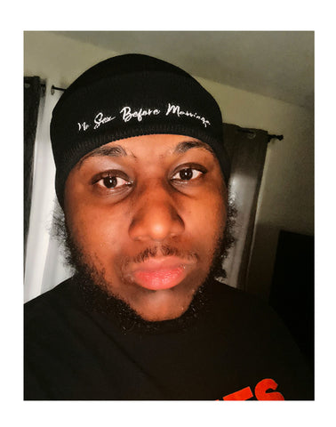 Prohet Ahmad rocking out “ No Sex Before Marriage “ beanie .
