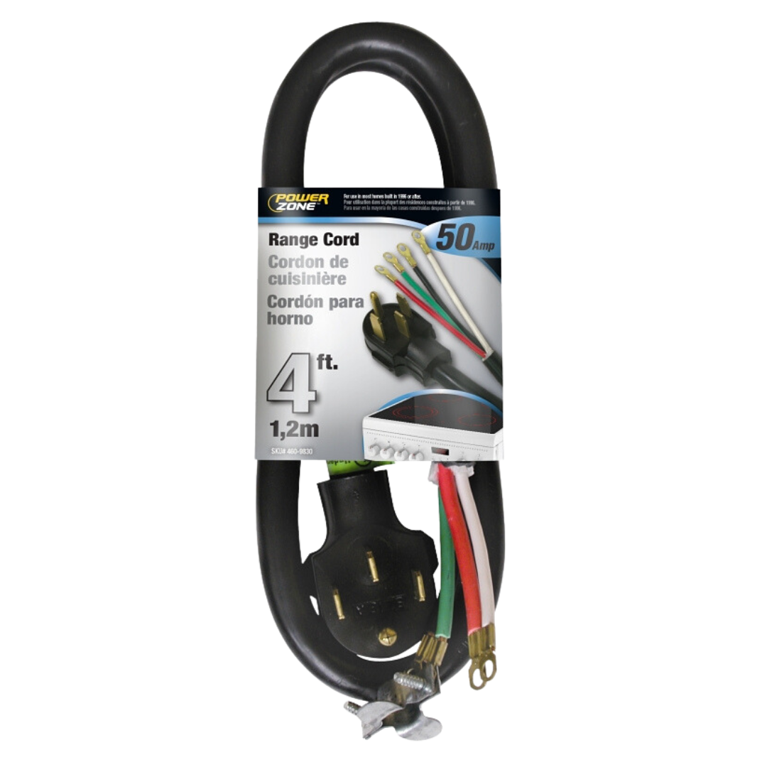 Range Cord 50A 6/2-8/1X4Ft -Black
