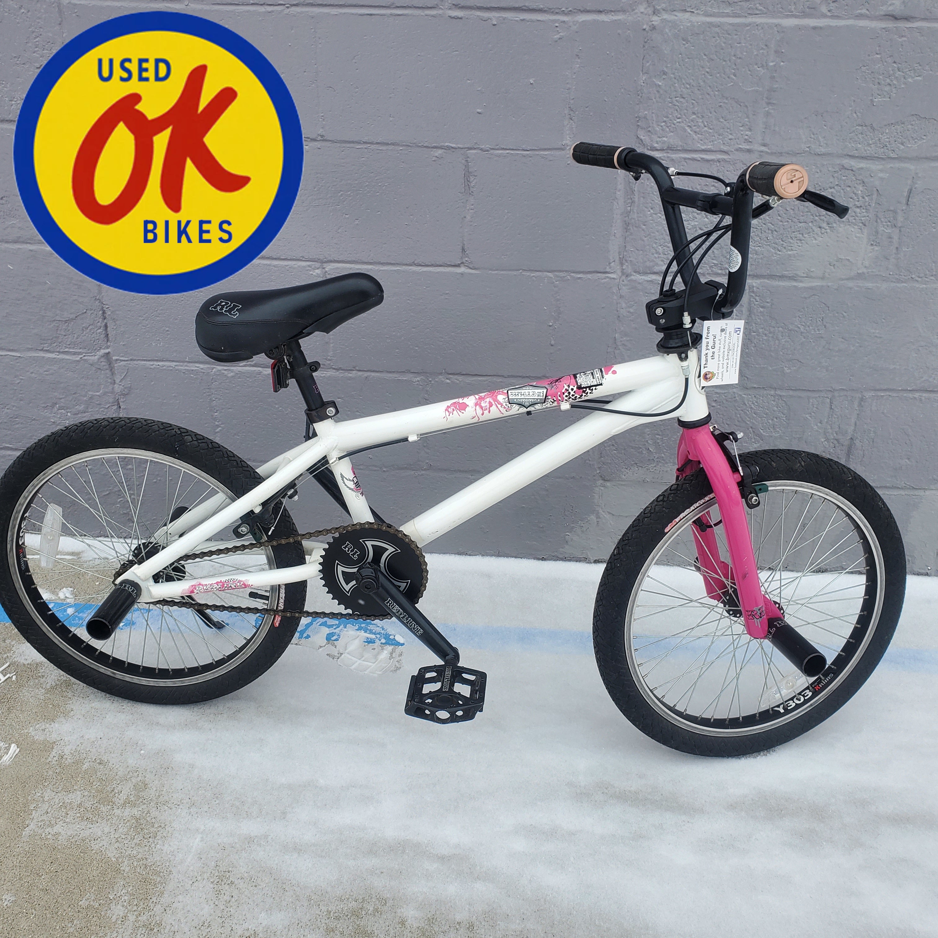 20" Redline Single X Park - 20" TT Used BMX Bike - White/Pink *IN STORE PICK-UP ONLY*
