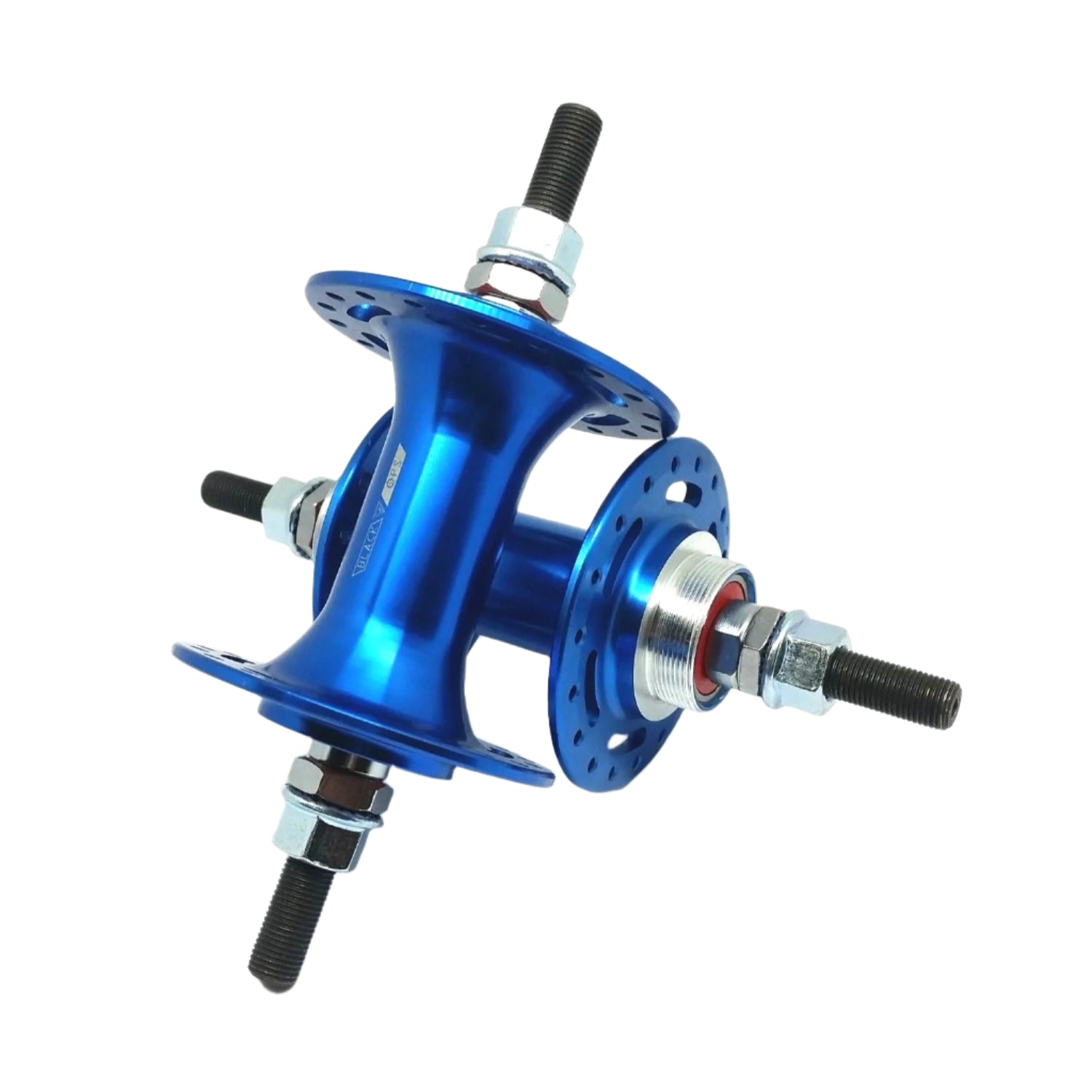 BlackOps Sealed High Flange w/ Cut-outs Flip/Flop BMX Hubset - 36h - 3/8" - Blue