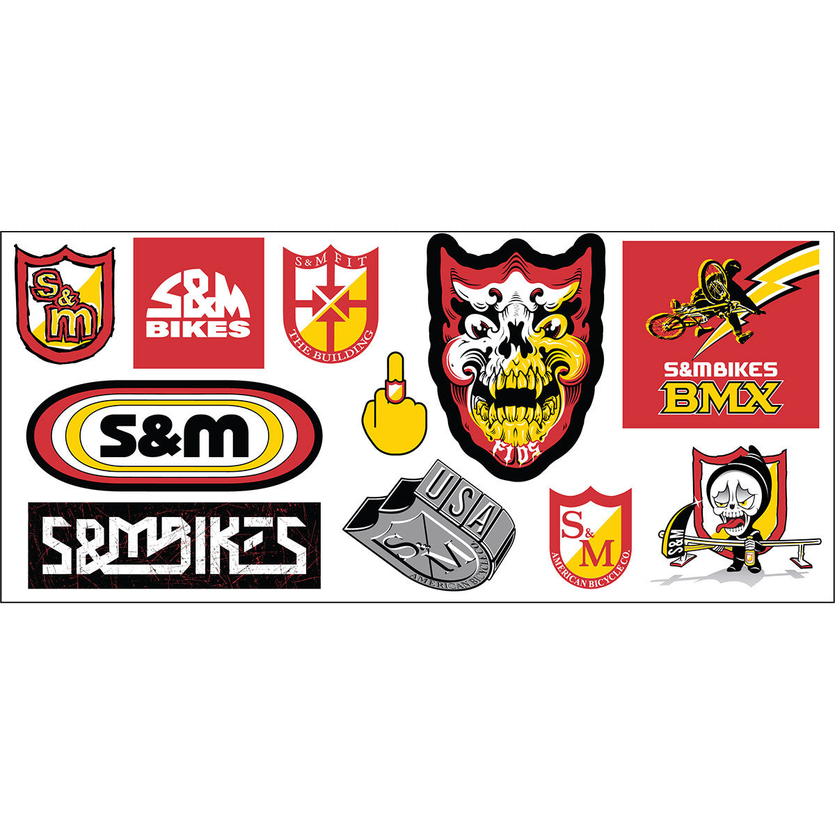 S&M BMX Sticker Sheet - Vinyl Decals - 6 x 4 sheet - 7 stickers -   / C&W Cycle