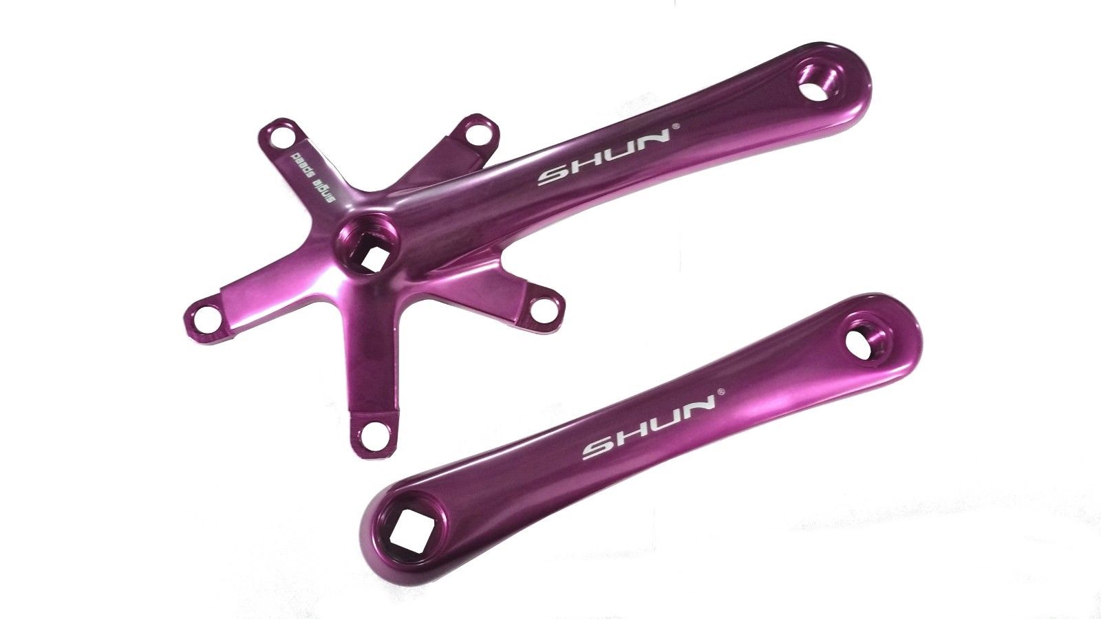 purple bmx cranks