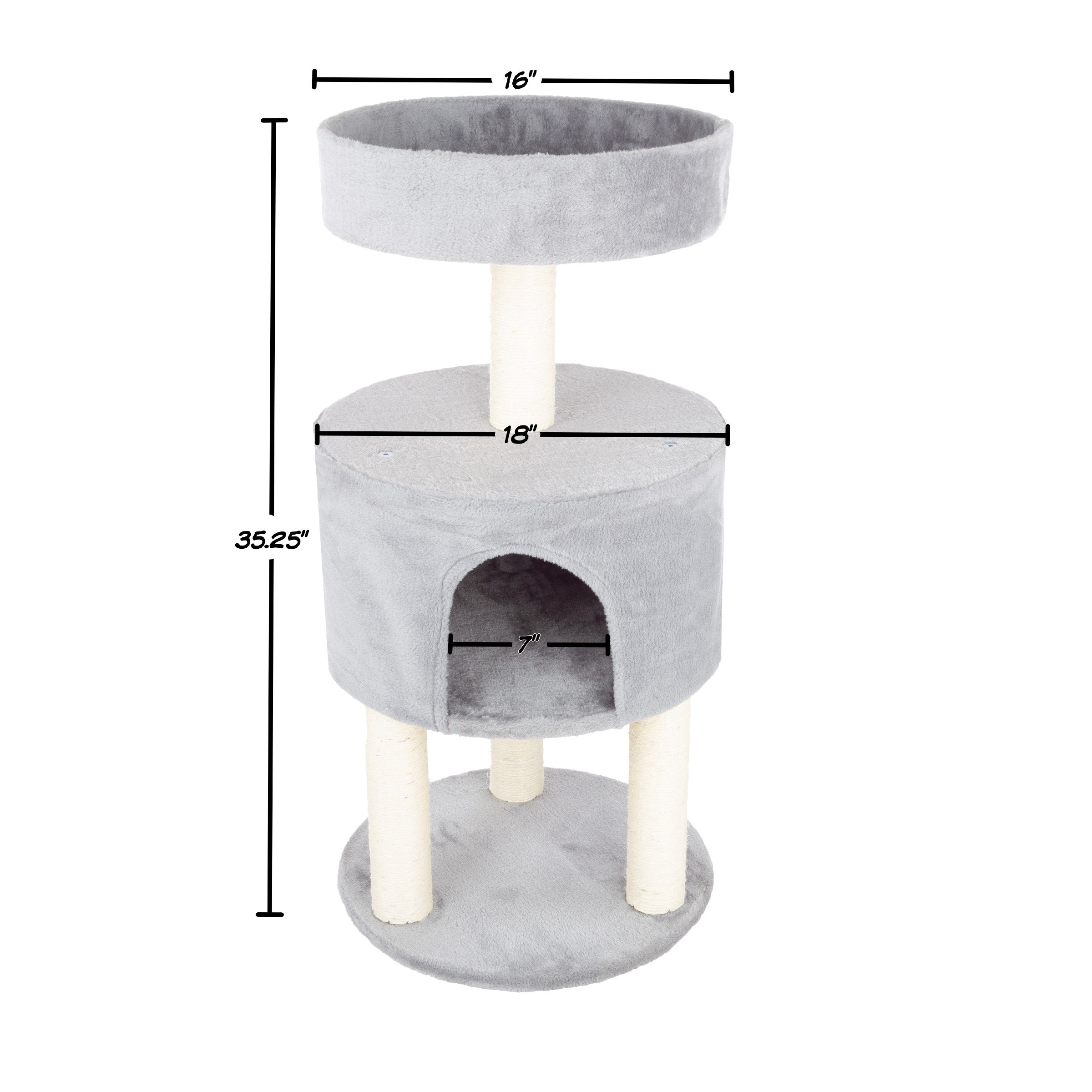 20.5-Inch Cat Condo - 2 Story Cat House with Sisal Scratch Pad