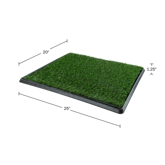 Petmaker Reusable 4-Layer Artificial Grass Puppy Dog Potty Pad with Tray - Large, 20x30