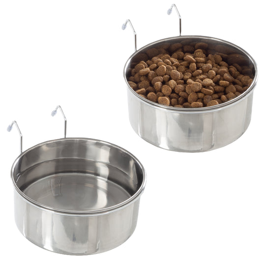 Neater Pets Stainless Steel Hungry Dog Bowl, Grey, 2 Cups, Size: 5.38 Diameter x 1.69 Tall, Gray