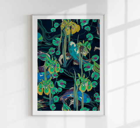 Koi Pond Art Print by Marylène Madou